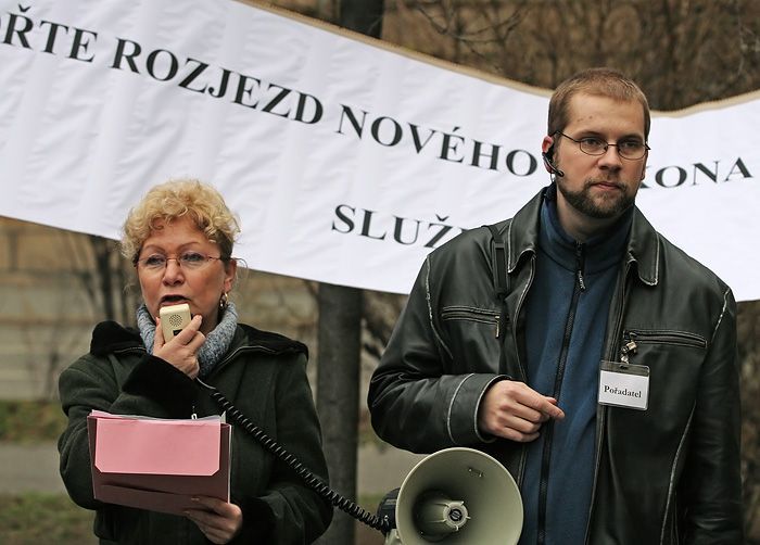 Demonstrace lidí s postižením v Brně