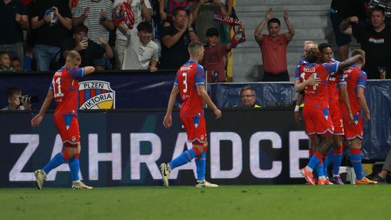 Radost Plzně v zápase 4. předkola EL Plzeň - Heart of Midlothian