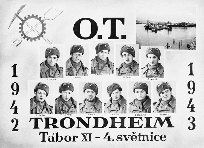 Nasazení na nucené práce od roku 1942 v Trondheimu.