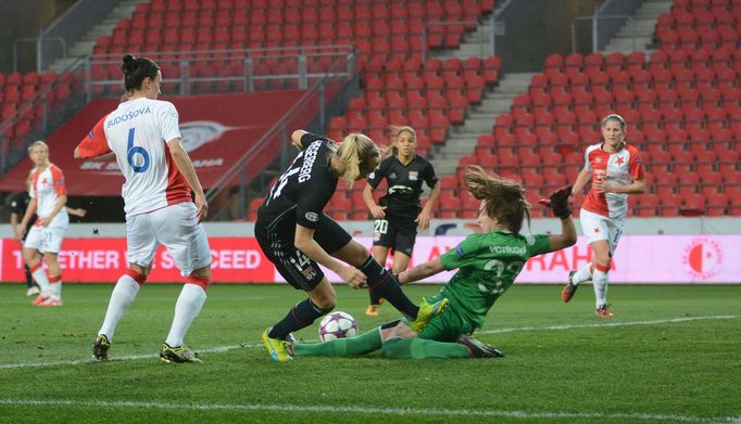 LM, Slavia-Lyon: Barbora Votíková (33), Andrea Budošová (6) - Ada Hegerbergová