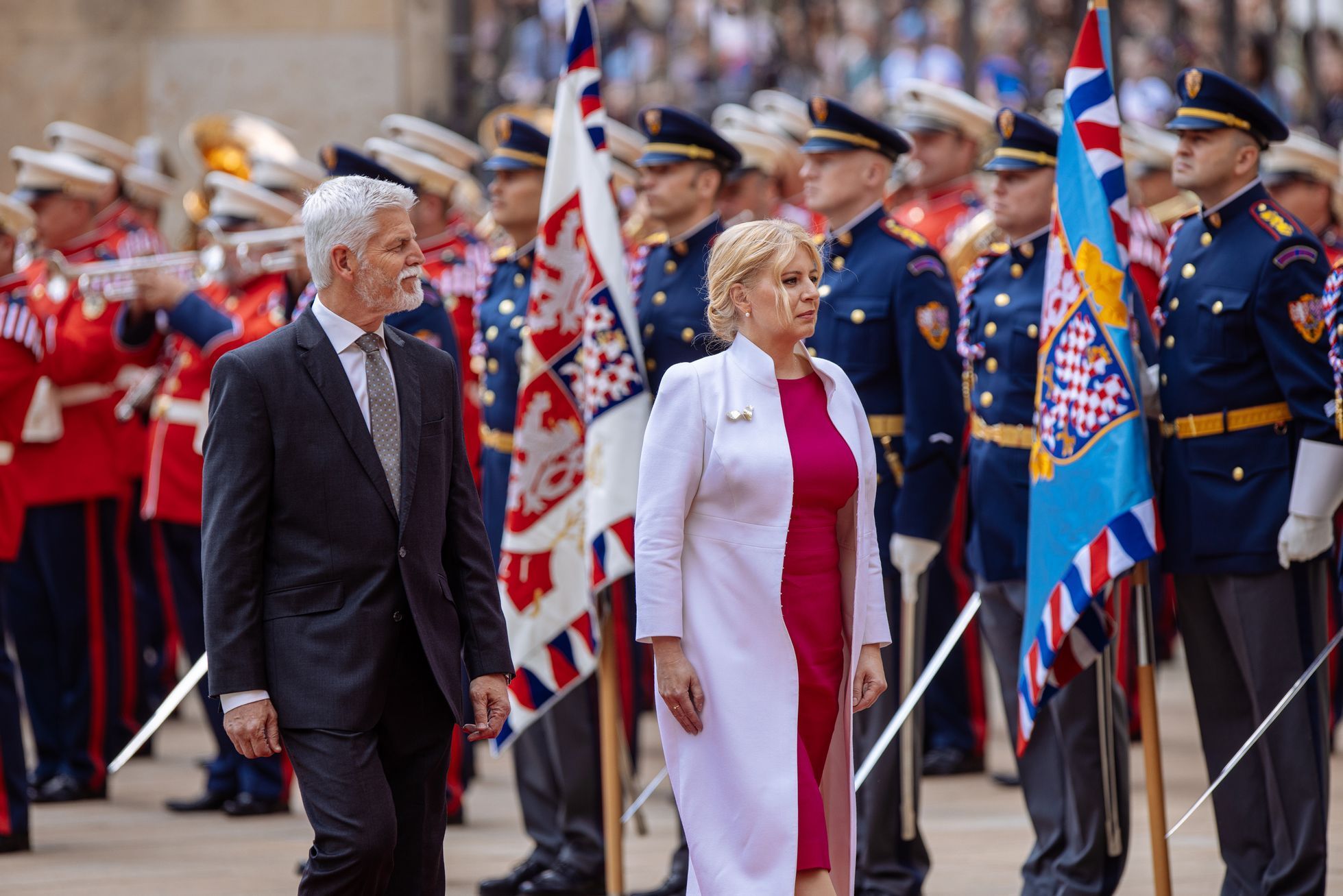 Slovenská prezidentka Zuzana Čaputová na poslední návštěvě Česka a prezidenta Petra Pavla na Pražském hradě