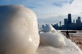 Zamrzlé pobřeží Chicaga