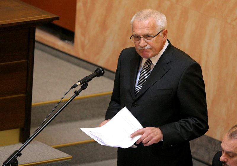 Václav Klaus mluví na jednání Ústavního soudu