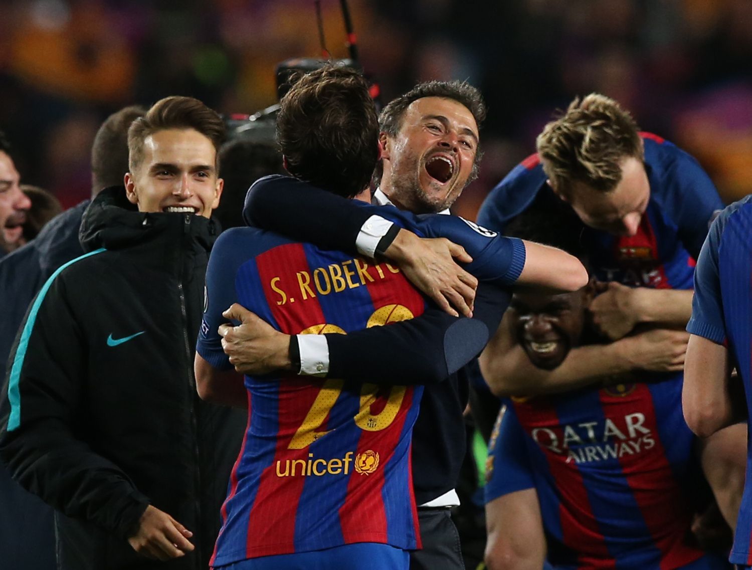 LM, Barcelona- Paris St Germain: radost Barcelony - Sergi Roberto a Luis Enrique