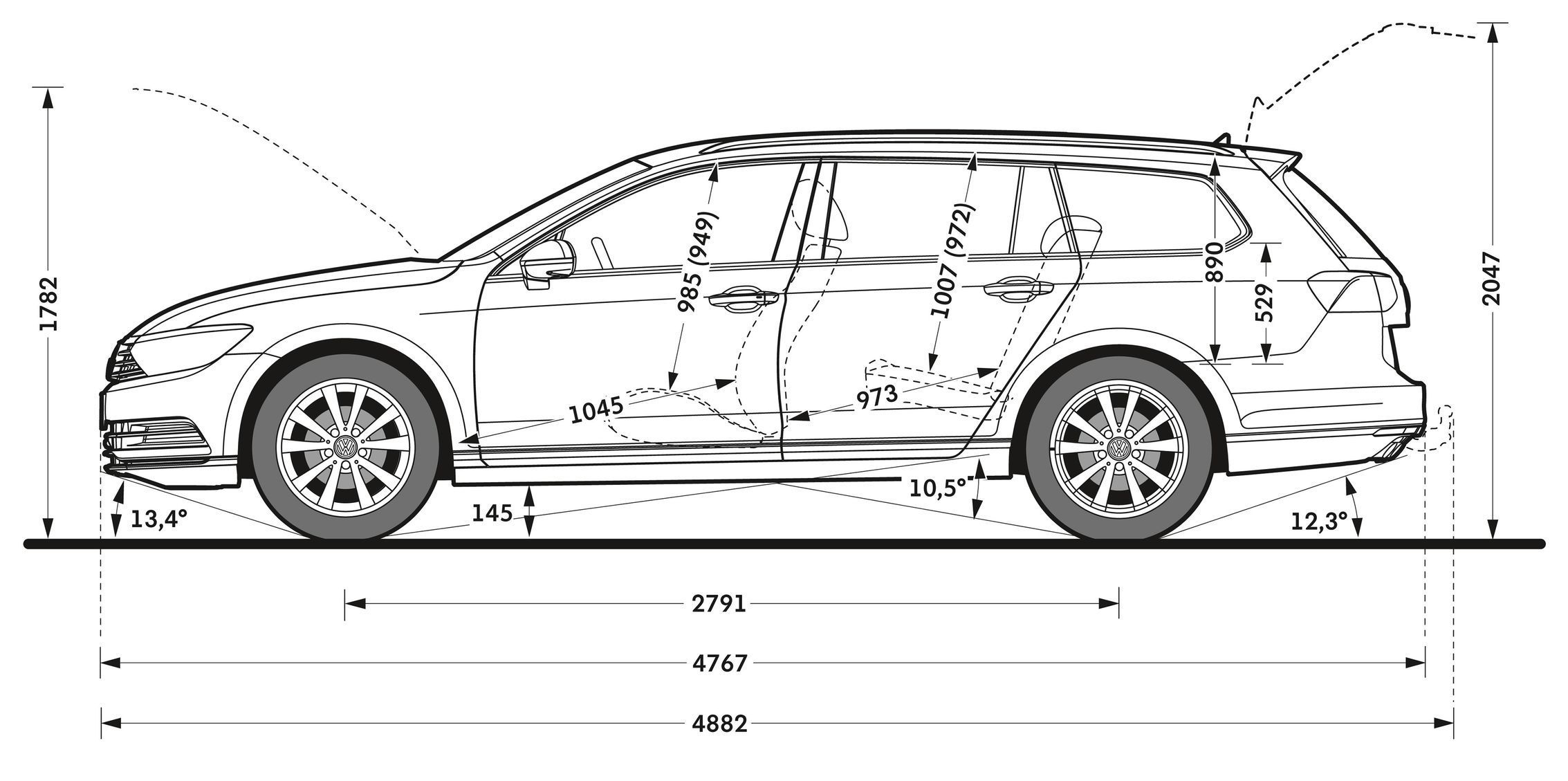 Volkswagen Passat - rozměry