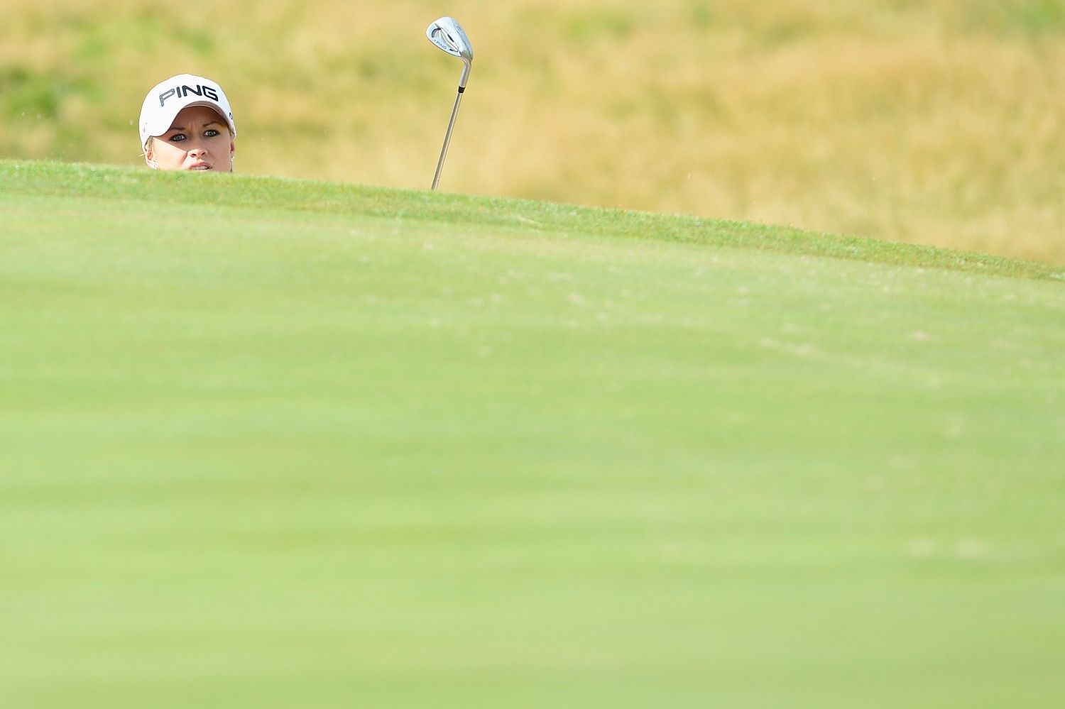 Golfistky v prvním kole na ženském turnaji British Open Golf 2012 v liverpoolském Royal Golf Clubu.