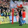Slávistická radost po zápase nadstavby Slavia - Plzeň
