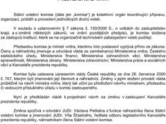 Materiál o odvolání Václava Pelikána z volební komise.