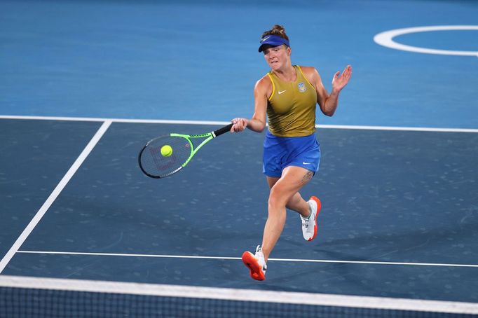 Elina Svitolinová v semifinále OH 2020 proti Markétě Vondroušové