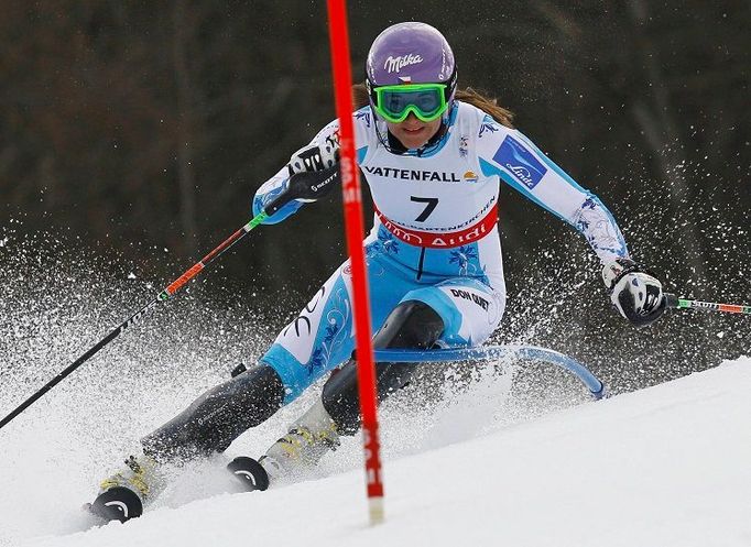 Šárka Záhrobská při slalomu na mistrovství světa v Ga-Pa