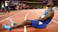 Justin Gatlin. Diváci na něj před závodem bučeli kvůli jeho dopingové minulosti. Američan tak v cíli logicky cítil velké zadostiučinění.