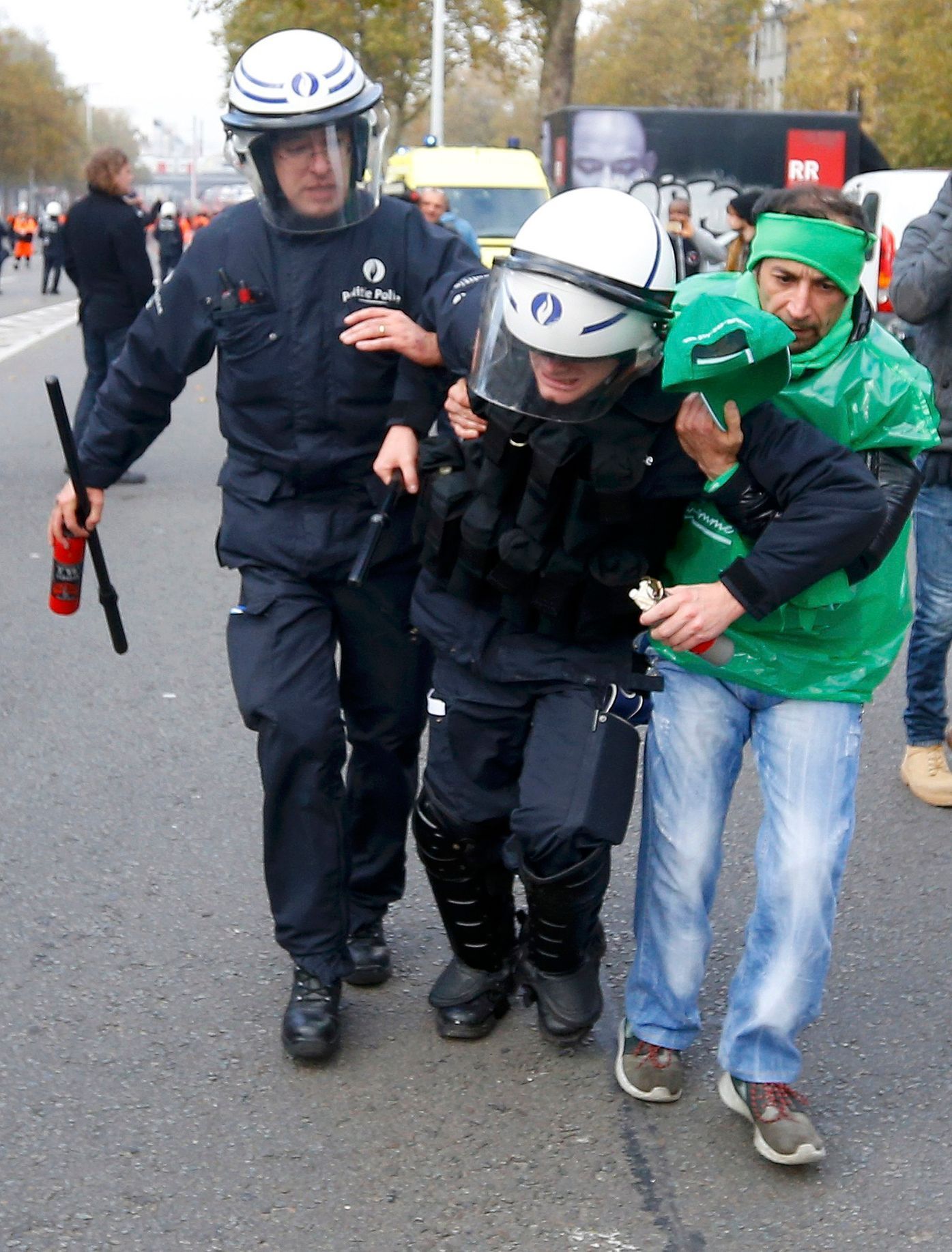 Belgie - Brusel - demonstrace