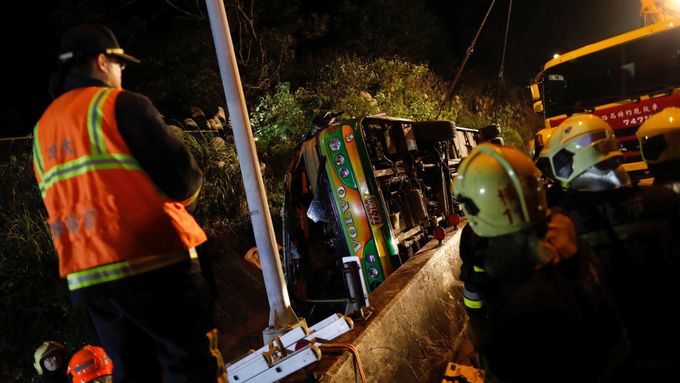 Nehoda autobusu na Tchaj-wanu.