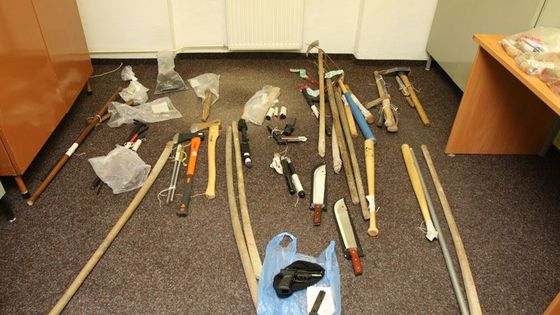 Zbraně zabavené před bitvou v Litvínově