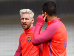 Lionel Messi na tréninku Barcelony