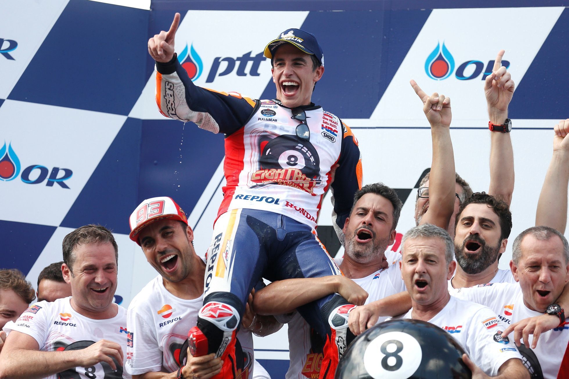 Marc Marquez slaví titul v MotoGP