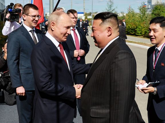 Kim Čong-un s Vladimirem Putinem na kosmodromu na Dálném východě.