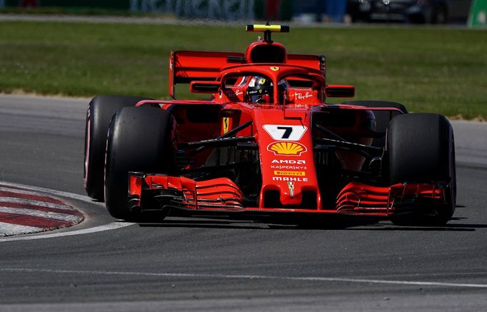 Kimi Räikkönen ve Ferrari ve Velké ceně Kanady 2018.