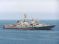 Křižník Kerč - jedna z lodí černomořské flotily. Archivní foto.