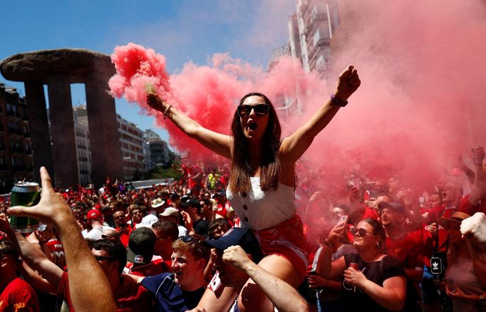 Fanoušci Liverpoolu v ulicích Madridu před finále Ligy mistrů Tottenham - Liverpool