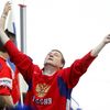 Ruský fanoušek v extázi po výhře v semifinále MS Rusko - Finsko