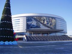 Minsk-Aréna pro 15 tisíc diváků. Tady by se mělo v roce 2014 hrát mistrovství světa.