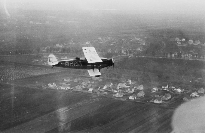 Letoun Aero A-23, rok 1928. Fotografie z historie ČSA, které v říjnu 2023 oslavily výročí 100 let své existence.