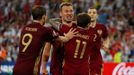 Euro 2016, Anglie-Rusko: Rusové slaví gól na 1:1 (Vasilij Berezuckij)