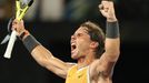 Tennis - Australian Open - Semi-final - Melbourne Park, Melbourne, Australia, January 24, 2019. Spain's Rafael Nadal celebrates after winning the match against Greece's S