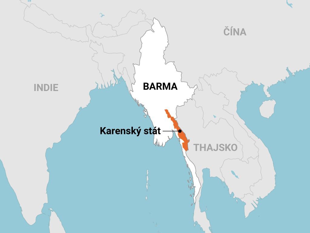 mapa - Barma - Karenský stát