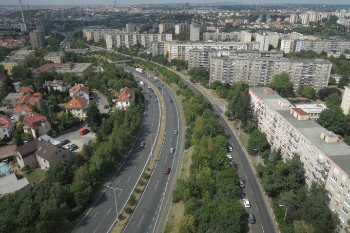 Ulice Spořilovská - vizualizace. Současný stav.