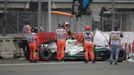 Havarovaný Mercedes Valtterihe Bottase v kvalifikaci na Velkou cenu Mexika formule 1