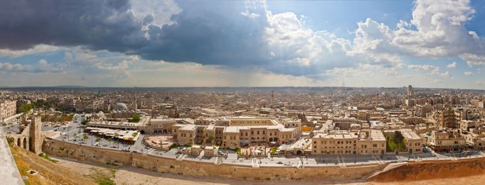 Město Aleppo v Sýrii před občanskou válkou