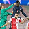 Sory Kaba dává gól v odvetě 4. předkola LM Midtjylland - Slavia Praha