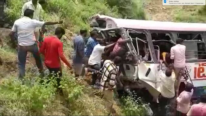 Nehoda autobusu v Indii ve státě Telangana.