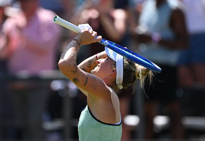 Markéta Vondroušová po vítězství ve finále Berlin Open 2025