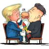 Trump a Kim summit kresba