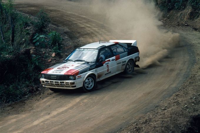 Michèle Moutonová za volantem Audi Quattro.