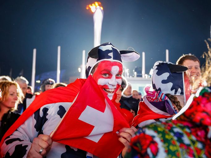 Fanoušci na olympiádě v Soči 2014: švýcarští fanoušci