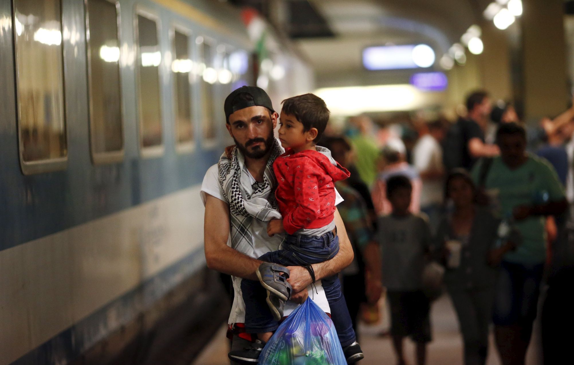 Uprchlíci na nádraží ve Vídni