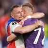 Vladimír Coufal a Antonín Barák po finále Konferenční ligy Fiorentina - West Ham