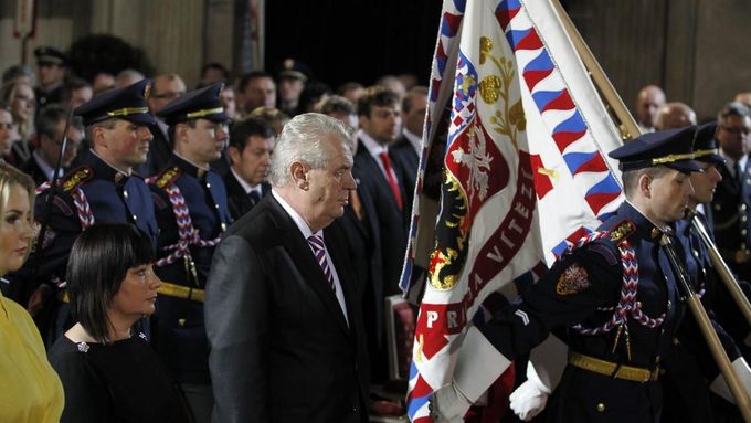 Miloš Zeman při inauguraci.