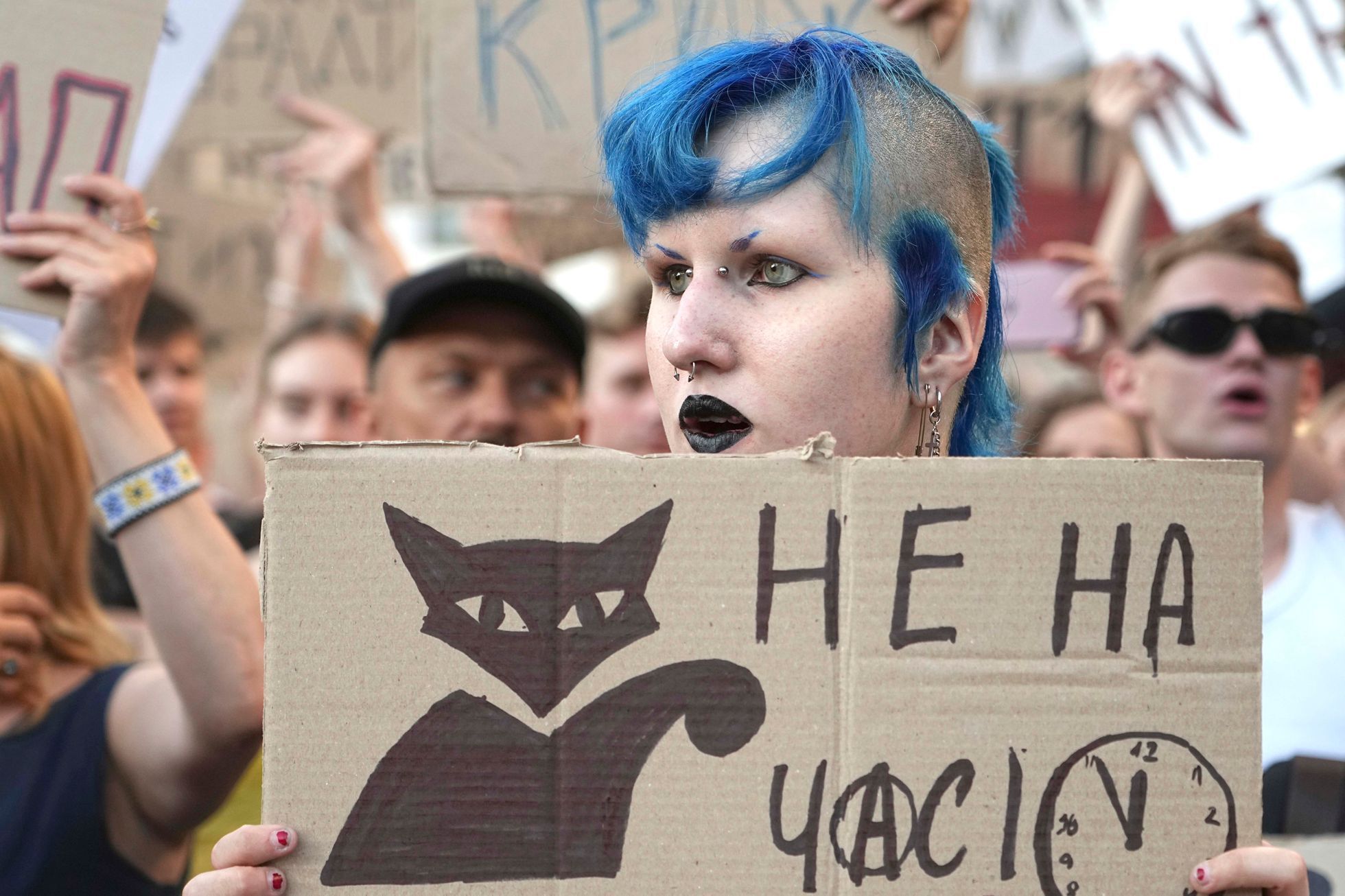 Ukrajina, protest, zákon, Zelenský