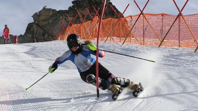 Česká slalomářka Michaela Smutná při tréninku.