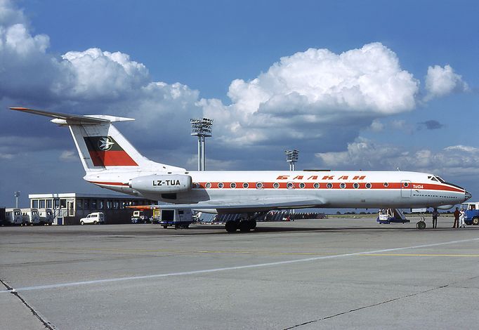 Tupolev společnosti Balkan Bulgarian Airlines na snímku ze 70. let minulého století.