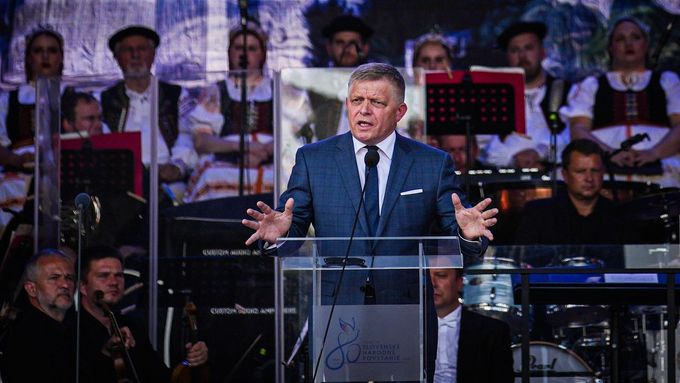 Slovenský premiér Robert Fico 29. srpna 2024 v Bratislavě při oslavách výročí Slovenského národního povstání