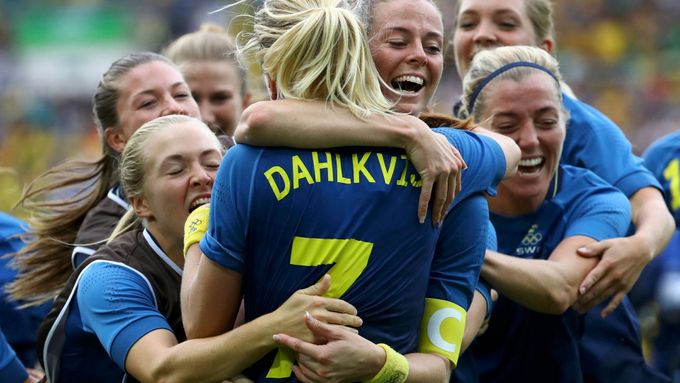 Radost švédských fotbalistek.