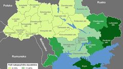 Ukrajina - postup separatistů - mapa