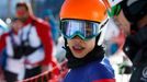 Vanessa Mae trénuje na obří slalom na olympiádě v Soči