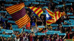 Protesty Katalánců před zápasem Barcelony s Realem Madrid